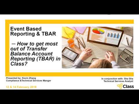 Class Training Webinar - Event Based Reporting and TBAR