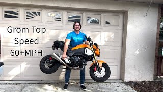 Top Speed Of A Honda Grom? with 200LB Rider 60+MPH by Chucky Wright 3,301 views 4 months ago 8 minutes, 22 seconds