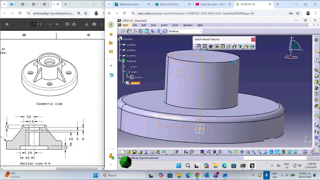 CatiaV5  - Modelado Soporte 3 P2026