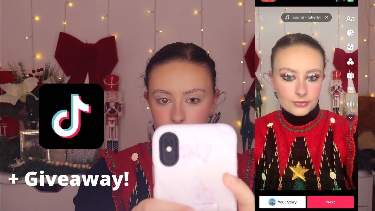 TIKTOK FILTER PICK MY CHRISTMAS MAKEUP! | Feline Finesse