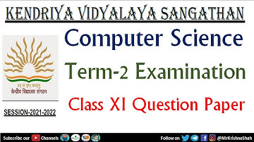 Class 11 Computer Science Term 2 Question Paper - Annual Exam | Class XI Computer Science