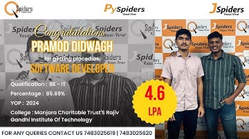 Pramod Didwagh Placed as Software Developer | 4.6 LPA | QSpiders / JSpiders Vasai-Virar