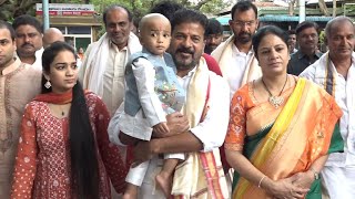 Telangana CM Revanth Reddy With Family Visits Tirumala | Manastars