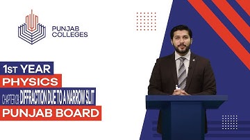 PGC Lectures-Inter Part I-Punjab Board-Physics-Chapter 9 - Diffraction Due To a Narrow Slit