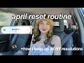 April reset keeping up with new years resolutions