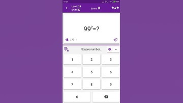 Math Tricks - Training mode - square numbers between 90 and 99 - level 023 (Number Keyboard)