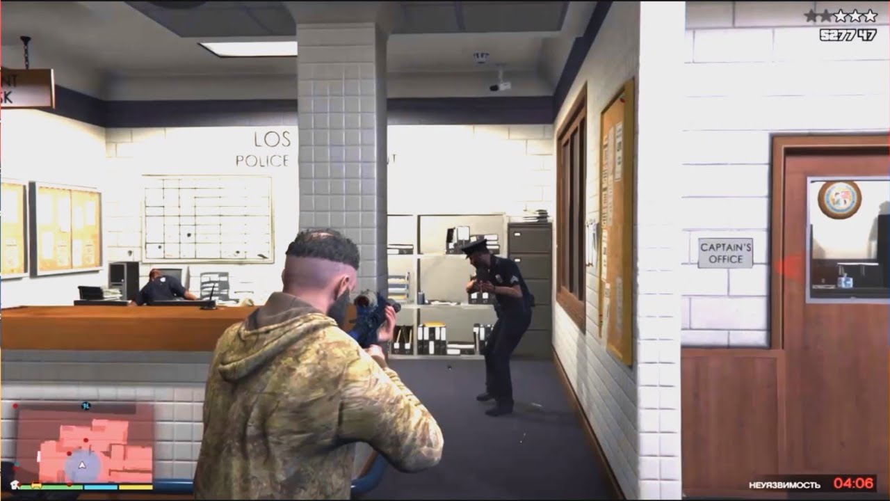 GTA 5 - Trevor's Police Station Massacre + Five Star Escape - YouTube