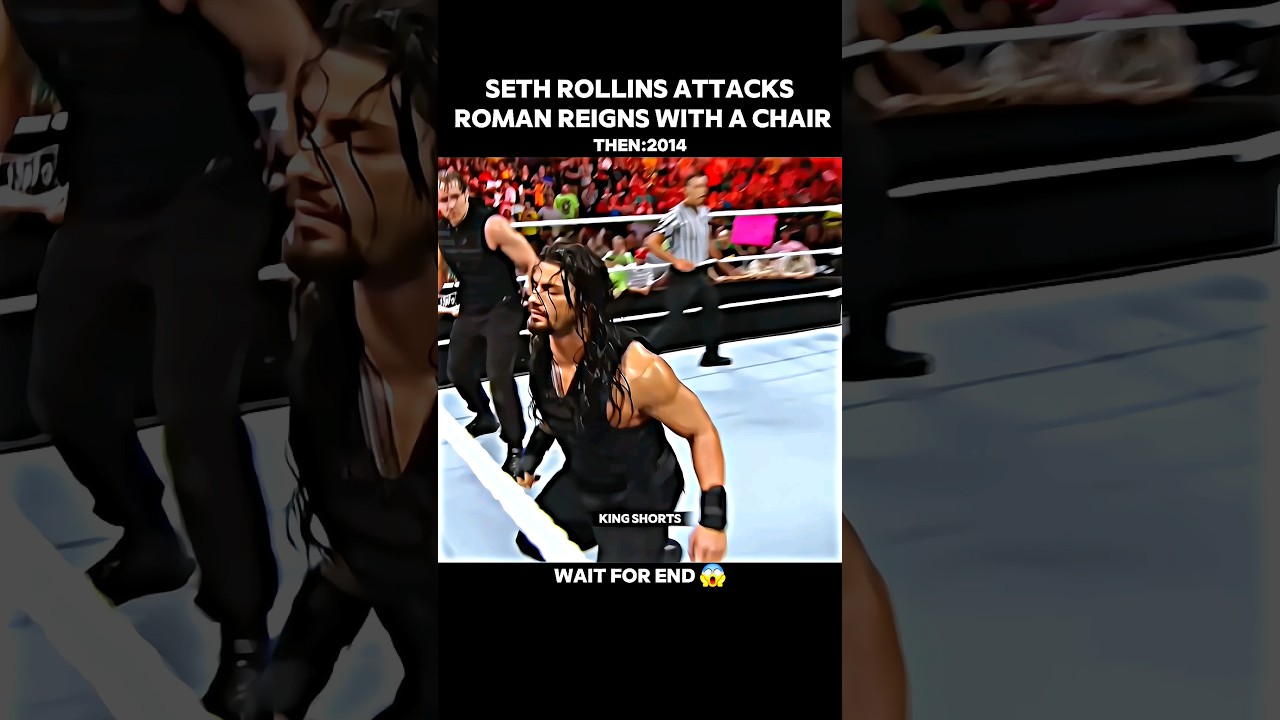 Roman reigns revenge seth rollins chair attack 😲