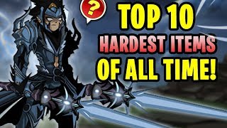 AQW - TOP 10 HARDEST ITEMS In AQW & HOW To Get Them! (AC-TAGGED) (Non-Rare) + Item Showcase!