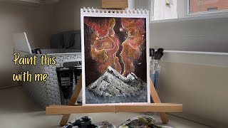 Acrylic Painting Tutorial | Cosmic Mountain Landscape