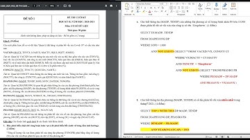 Giải đề thi cuối kỳ II Cơ sở dữ liệu 2020-2021 Đề 2 || Solve the database final exam 2020-2021