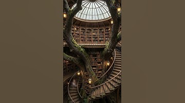 This ancient-tree library looks absolutely magical 🌳📚#design #Shorts #YouTubeShorts #shortsvideo