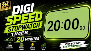 20 Minute Digital Stopwatch Timer ⏱️ | 2K HD | Large Screen Count Up #stopwatch