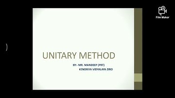 Unitary method part 2