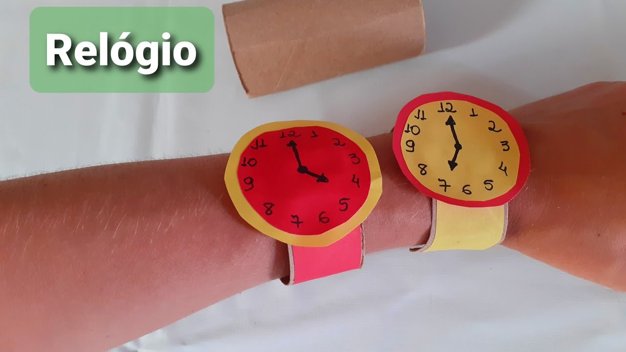 Como fazer um Relógio de papel- Como ensinar as horas para