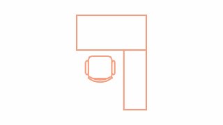 Autocad Dynamic Block - Office table 2 (Plan)