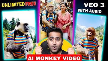 AI Se Video Kaise Banaye: Monkey Vlog Banana Sikhe 100% Free | VEO 3 Unlimited Free