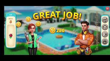 Home Design : Caribbean Life - Level 2 gameplay design decor match 3 puzzle casual game walkthrough