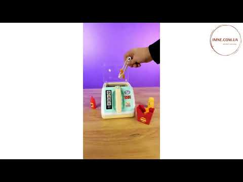 Фритюрница игрушечная бытовая техника для сюжетно ролевых игр в повара на кухне фастфуд подсветка звук продукты, видео 1