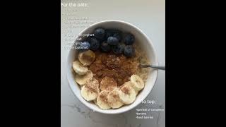 banana bread overnight oats🍌 #oats #bananabread #recipe #viral #fyp