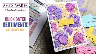 Famous Quick batch sentiments for your handmade cards PLUS storage! Pull together a card in a snap! Wealth