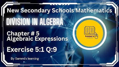 New Secondary Schools Mathematics 8 | Chapter 5 | Algebraic Expressions - Exercise 5.1 | Q:9