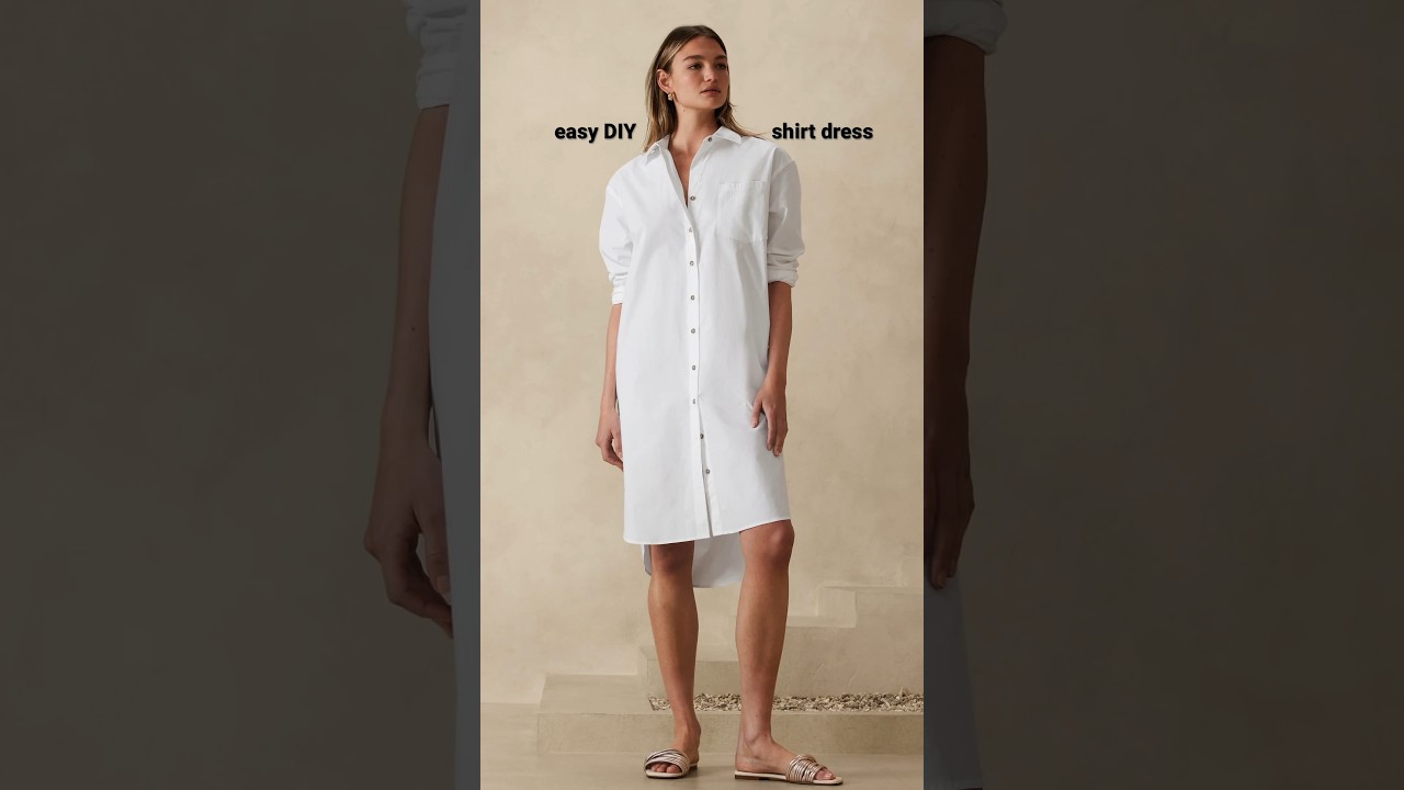 20 minute easy DIY shirt dress! 
