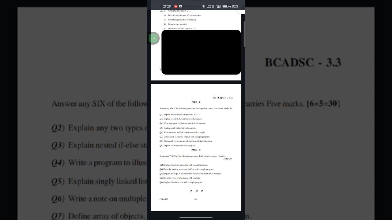KARNATAKA STATE OPEN UNIVERSITY BCA SEM-3 DATA STRUCTURE USING C++ QUESTION PAPER 2024