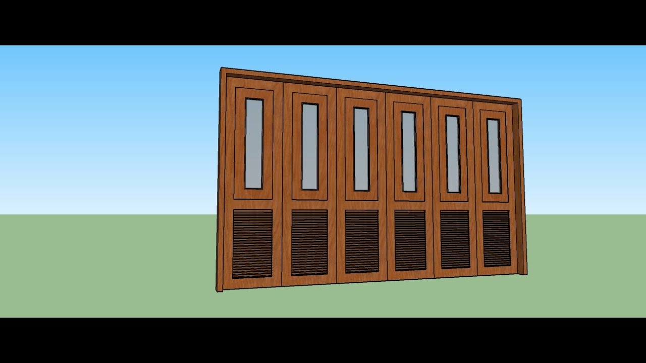 tutorial sketchup  bahasa indonesia membuat pintu  garasi 