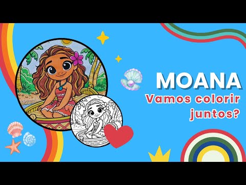 Colori a Moana no barquinho dela e ficou um encanto! Vem ver essa cena ganhar vida! 🌊🎨
