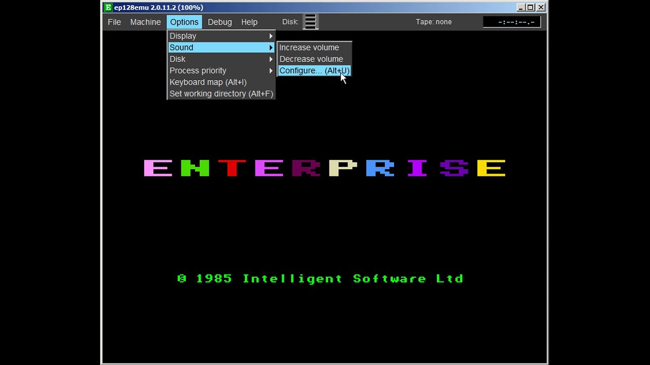 Code 128 Emulation Enterprise 128 Emulator: ep128emu - YouTube