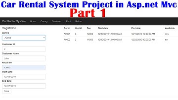 Car Rental System Project in Asp.net Mvc Part 1