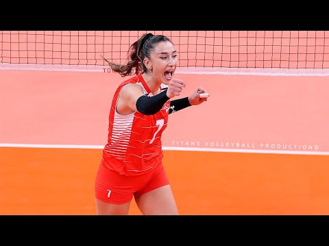 Powerful Volleyball Spikes by Hande Baladin | VNL 2022