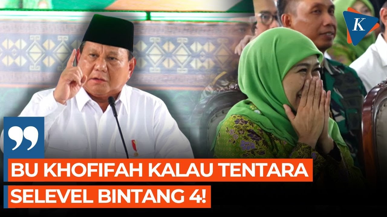 Prabowo Puji Ketum Muslimat NU bak Tentara Bintang 4, Khofifah Malu-malu