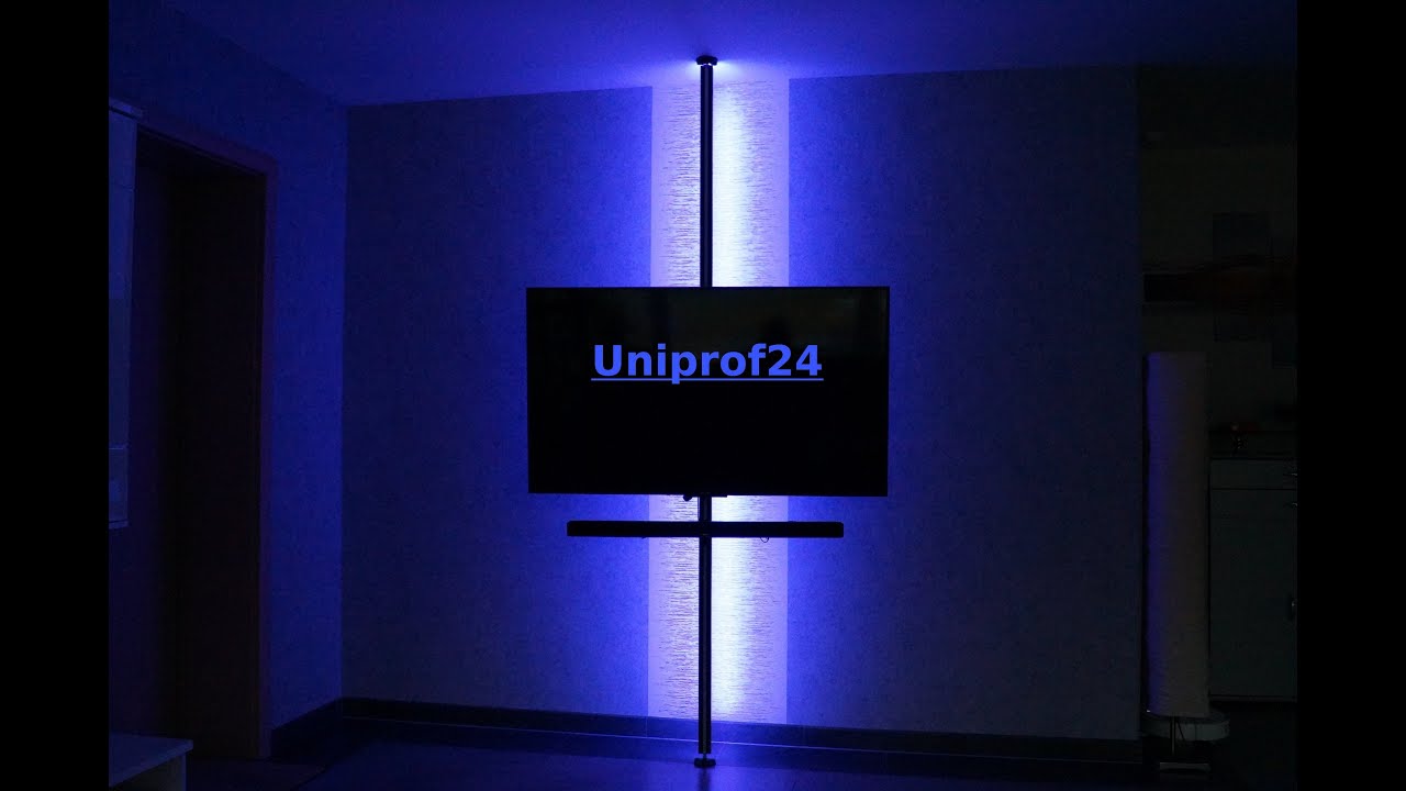 TV-Säule, Boden-Decken-Stange Uniprof24 mit Musik LED Strip - YouTube