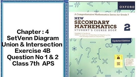 Exercise 4B Question 1 & 2 Solution Math (Venn Diagram) APS -  Class 7th #maths #viralvideo #apsacs