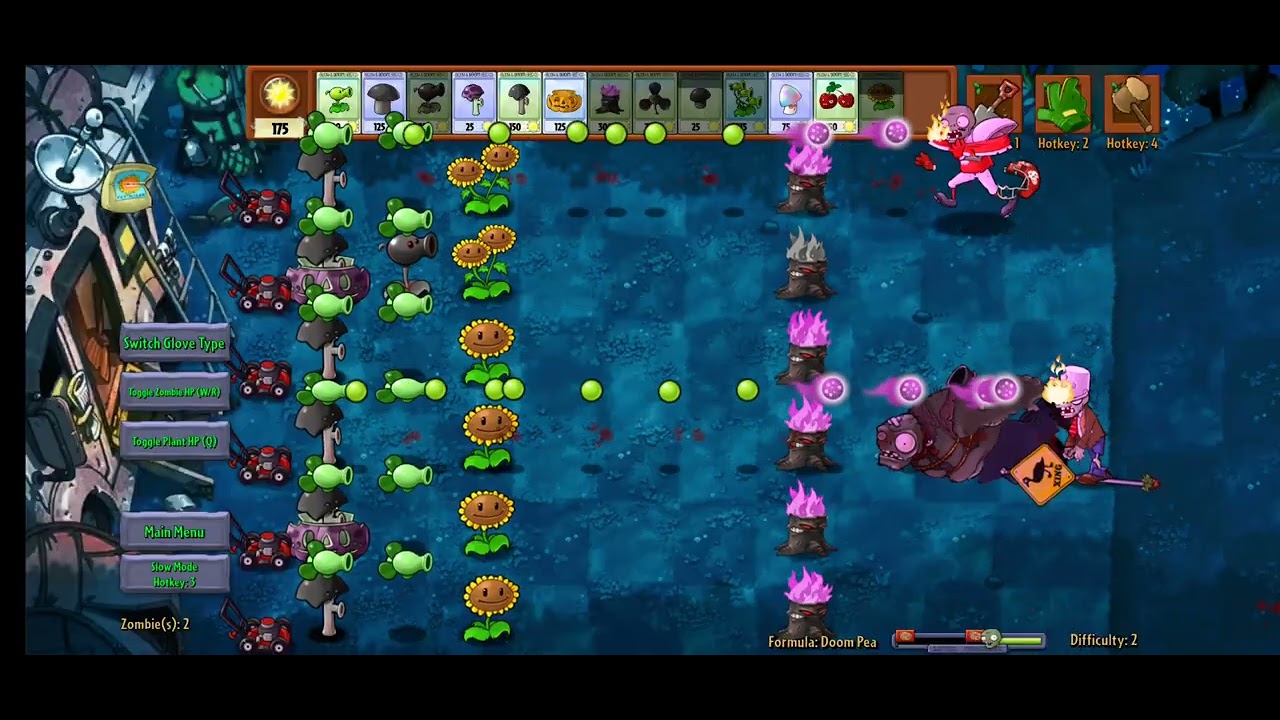 Fire shooting.  Peashooter plants shooting fire. Zombies failed. Amazing game. 