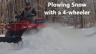 Snow Plowing with ATV & TYM T494 Tractor | Efficient Snow Removal #ATV #TYM