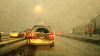 2016 Toronto Snow Storm with High Winds - Low Visibility [1080p]