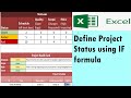 Define project statuses using IF formula in MS Excel