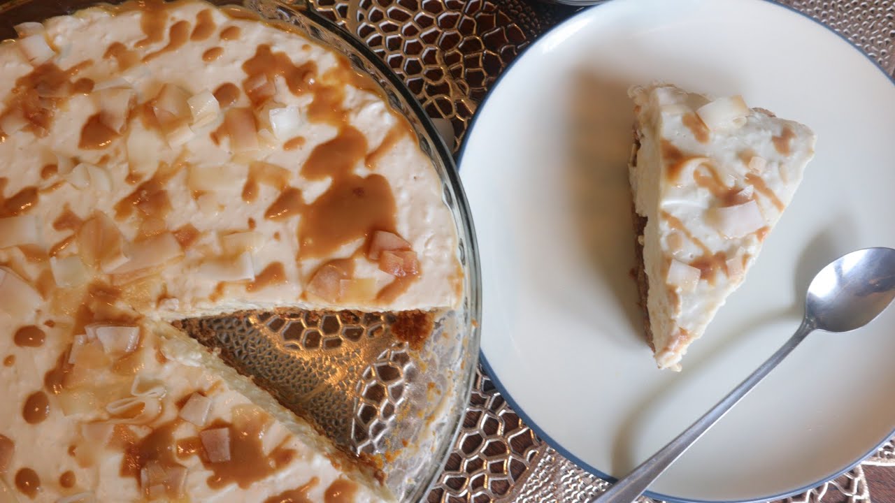 Caramel Coconut Pie/Caramel Coconut Pudding Pie/ coconutdessert 