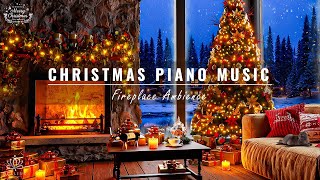 Beautiful Christmas Ambience  Relaxing Christmas Music Fireplace  Christmas Fireplace Background