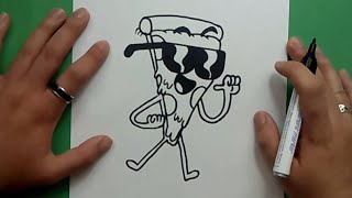 Como dibujar a Pizza Steve paso a paso - Tito Yayo | How to draw Pizza Steve - Uncle Grandpa