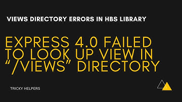 How to solve the views directory errors in hbs library for express || Two methods || Best 2021 Error