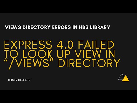 How to solve the views directory errors in hbs library for express || Two methods || Best 2021 Error