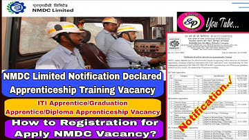 NMDC Notification For Apprenticeship Training Vacancy/ Kaise form bhare 2025