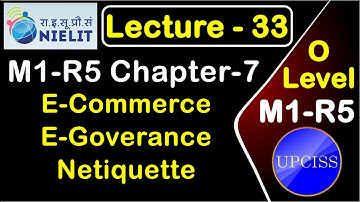 O Level M1 R5 Chapter 7 | E-commerce and E-Governance | in Hindi | Lecture 33