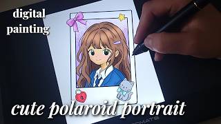 Cute Anime Girl in a Polaroid Frame 📸 | Relaxing Painting Process 🎨✨ screenshot 5