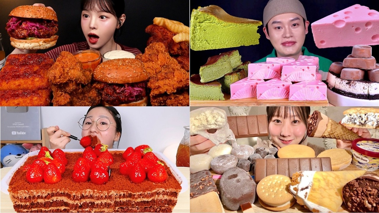 “GIANT Mukbang Feast 🍔🍗 Fried Chicken, Burgers & INSANE Desserts!!”