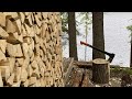 Wood Splitting And Stacking | Forgotten Log Cabin Project Ep5